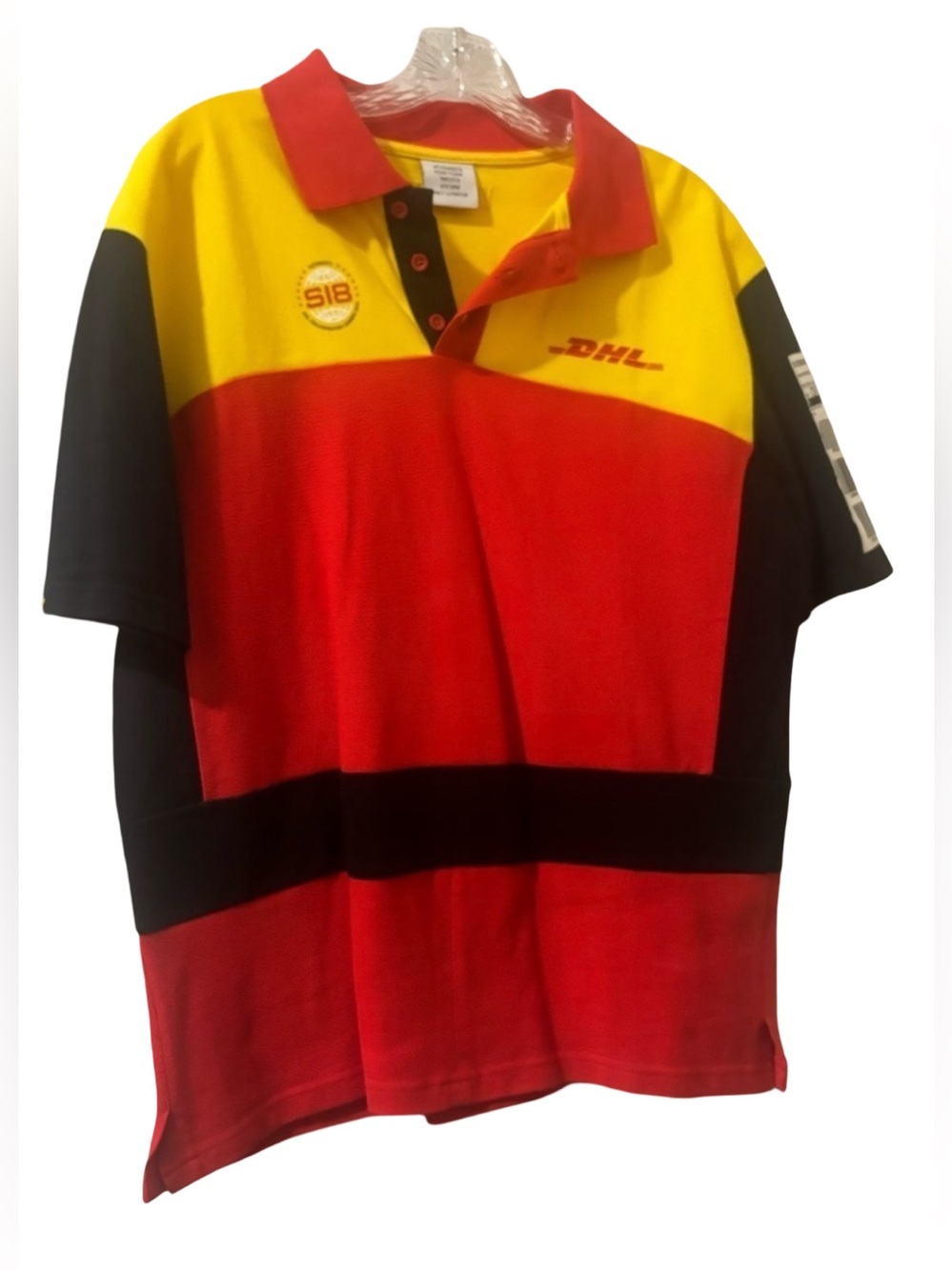 Vetements x DHL Polo Shirt Men’s M Yellow Red Designer Short Sleeve Collab